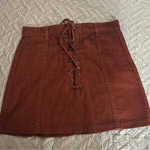 Lace-Up Mini Skirt